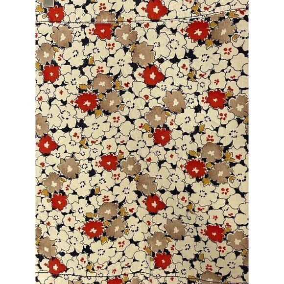 LOFT Mini Cotton Skirt Beige & Red Ditsy Floral, red and tan size 8 - Picture 12 of 14
